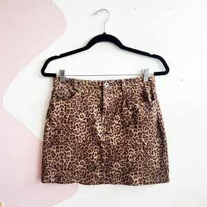 BB Dakota Leopard Suede Mini Skirt Indie Sleaze Grunge Punk Edgy Sz 4